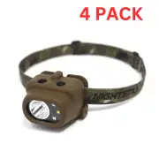 Nightstick Multi-Function Headlamp 210 Lumens White/Red/Green Lights FDE 4 PACK