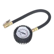 Tyre Pressure Gauge with Clip-On Chuck 0-7bar(0-100psi) TST/PG6 Sealey New
