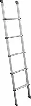60 Inch Rv Bunk Ladder Bunk Bed Slanted Ladder Aluminum 5-Step Bed Ladder with Hooks Heavy Duty Camper Bunk Ladder Loft Ladder