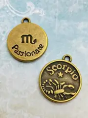 15 pieces - Antique Bronze SCORPIO Zodiac Constellation Charms Pendants Dangles