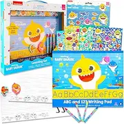 Baby Shark Educational Activity Set - Bundle with 40 Pc Baby Shark ABC and 123" Learning Set for Boys and Girls Plus Stickers | Baby Shark Stationery Kit