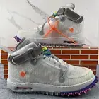 Nike Air Force 1 Mid Size 10.5 Mens Off White Black Grey Spikes Black Womens 12