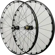 [ZECHAO] Bicycle Mountain Bike 26 27.5 29 Inch,CNC Double-Layer Rivet Aluminum Ring Front 2 Rear 4 Bearings 24H Aluminium Alloy Wheel Set Wheelset (Color : Black, Size : 26inch)