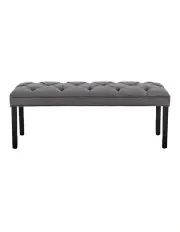 [Sarantino] Cate Button-Tufted Upholstered Bench in Dark Grey