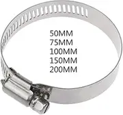 Diameter 50/75/100/150/200mm Stainless Steel Drive Hose Clamps Adjustable Gear Worm Fuel Tube Water Pipe Fixed Clip Spring(75mm)