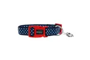 Doog Neoprene Antibacterial Dog Collar with Clip - Stella - Navy with White Spots