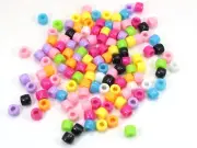 500 Acrylic Barrel Pony Beads 6X5mm Various Colour for Kids Craft Kandi Bracelet