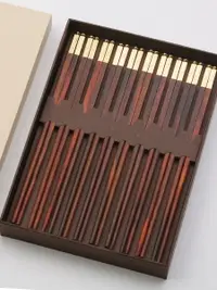 在飛比找樂天市場購物網優惠-家用高檔紅木筷子禮盒定制 10雙紅酸枝木無漆無蠟中式筷子家庭