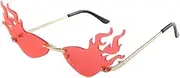 CALLARON Flame Shaped Party Sunglasses Unique Funny Photo Props Lightweight Decorative Eyewear for Dance and Events Eye Catching Red Lens Design