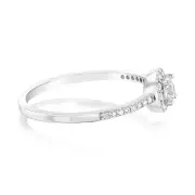 Sterling Silver White Cubic Zirconia Ring, M