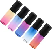 Healeved 5PCS Gradient Roller Bottles Portable Refillable Perfume Roller Bottles for Essential Oils Chic Travel Containers for Home Go Use Yellow Red Orange