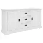 ANIKA SOLID ACACIA WOOD SIDEBOARD BUFFET TABLE 2-DOOR 3 DRAWER WHITE COASTAL