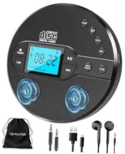 Portable CD Player with Bluetooth, CD Player with FM Transmitter and Black