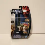 2012 Star Wars The Clone Wars Yoda with Light Saber Includes Galatic Battle Card