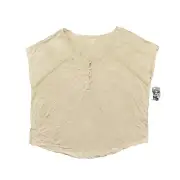 NEW Torrid Women's Size 00 Blouse Top Short Sleeve Beige Solid Rayon V-Neck Plus
