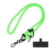 Phone Lanyard Adjustable Neck Wrist Lanyard with Patch Fluorescent Green 1 Pack