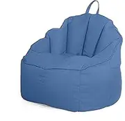 UYSOFRCV Bean Bag Chairs Cover Soft Cotton Linen Lazy Lounger Storage (Stuffing Not Included), Sofa Slipcover with Handle for Adults and Kids,Dark Blue