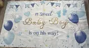 Baby Boy Back Drop Ballons Etc Sweet Baby Boy Is On The Way Sb.