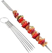 5pcs 10 Inch Flat Ti Barbecue Skewers Backyard Picnic BBQ Grilling Kabob Skewers BBQ S s