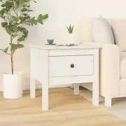 Side Table White 50x50x49 cm Solid Wood Pine vidaXL