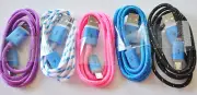 FLASH BRAIDED LED light glow MICRO USB charger cable FOR samsung GALAXY S6+ S4
