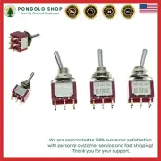 3X DPDT Metal Mini Toggle Switches 3 Position ON/ON/ON Panel Mount Car Boat
