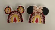 2pcs Mickey/Minnie Boho Rainbow Shoe Croc Charms