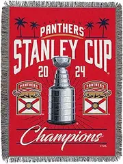 Northwest NHL Florida Panthers Stanley Cup Champions 2024 Woven Tapestry Throw Blanket, 46" x 60", Recorded