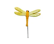 Northcote Pottery Decorative Pot Plant Garden Stake Dragonfly Yellow Home Decor
