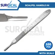 100 Pcs Scalpel/BP Handle #4 With Scale Surgical Dental Veterinary German Grade