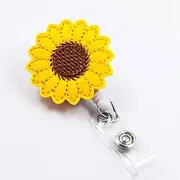 SagaSave 24in Sunflower Retractable ID Badge Holder Clip Cute Badge Reel Clip for Women Nurse Teacher Supplies