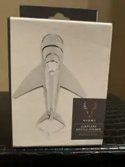 Viski Airplane Bottle Opener Stainless Steel Novelty Jet Aviation Pilot Gift