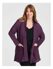 [Taking Shape] Ottoman Rib Knit Cardigan in Orchid