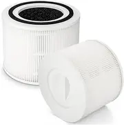 2PK Core 300 True HEPA Replacement Filters for LEVOIT Core 300 and Core 300S VortexAir Air Purifier,3-in-1 H13 Grade，Compare to Part No. Core 300-RF (White)
