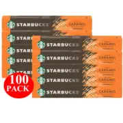 Starbucks By Nespresso Smooth Caramel Flavoured Coffee Pods Capsules 100 Pack
