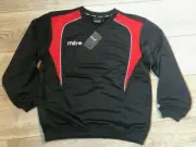 Mitre sweat top sweatshirt polyester sports Black red, age 9-10 yrs NEW youth