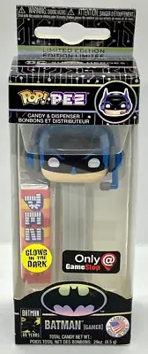 Batman Gamer Funko Pop Pez Glows Game Stop Exclusive 2019 Dispenser and Candy