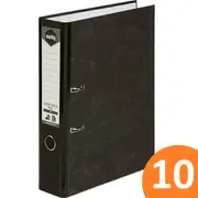 Marbig Lever Arch File Folder Binder Foolscap Black Mottle Box 10