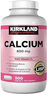 Kirkland Signature, Calcium 600 mg + D3 500 Count pSRpv (Pack of 2)