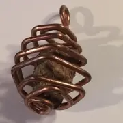 Copper wrapped chondrite NWA Meteorite 20mm Pendant