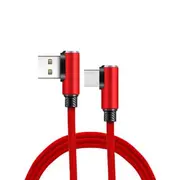 3PCS 2A Type C Double Elbow Fast Charging Data Cable For Huawei P30 Pro Mate 30 Xiaomi Mi9 9Pro S10+ Note 10 RED COLOR