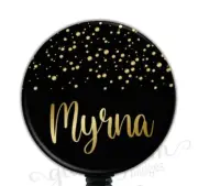 Gold Badge Reel, Personalized Retractable Badge Reel, Badge ID Holder GG6025B
