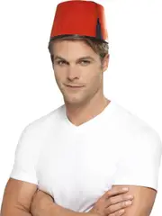 Aladdin Sultan Red Fez Costume Hat