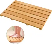 Non-Slip Bamboo Bath Mat - Sturdy Waterproof Bathroom Carpet