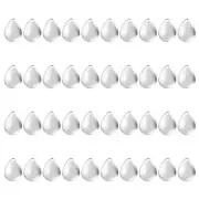 40 Pack 1" x 0.7" Fishing Lure Blades with Plastic Storage Box, Silver Tone