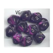 NEW RPG Dice Set of 10D10 - Oblivion Purple