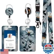 CosyCheer Heavy Duty ID Badge Holder with Lanyard, Retractable Badge Reel Cli