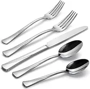 [Alata] 40-Piece Alice Cutlery Set, Stainless Steel Flatware Set, Service for 8, Mirror Polished Cutlery Set