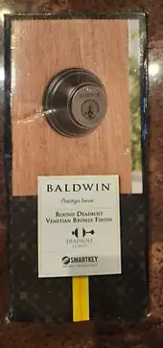 Baldwin 93800-009 Round Single Cylinder Deadbolt with SmartKey Venetian Bronze