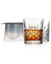 Godinger Dublin Crystal 3pc Double Old Fashioned Chiller Set